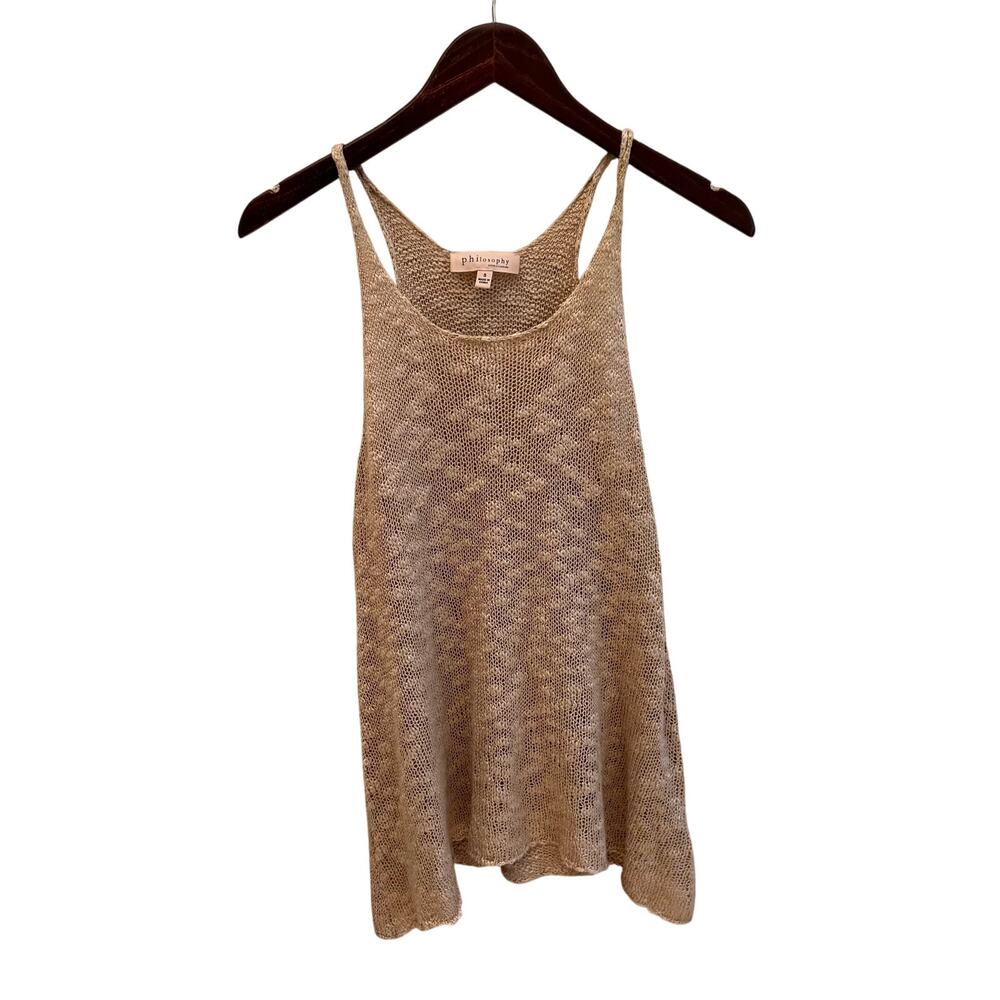 Philosophy Beige Knitted Sweater Tank Too Size Small